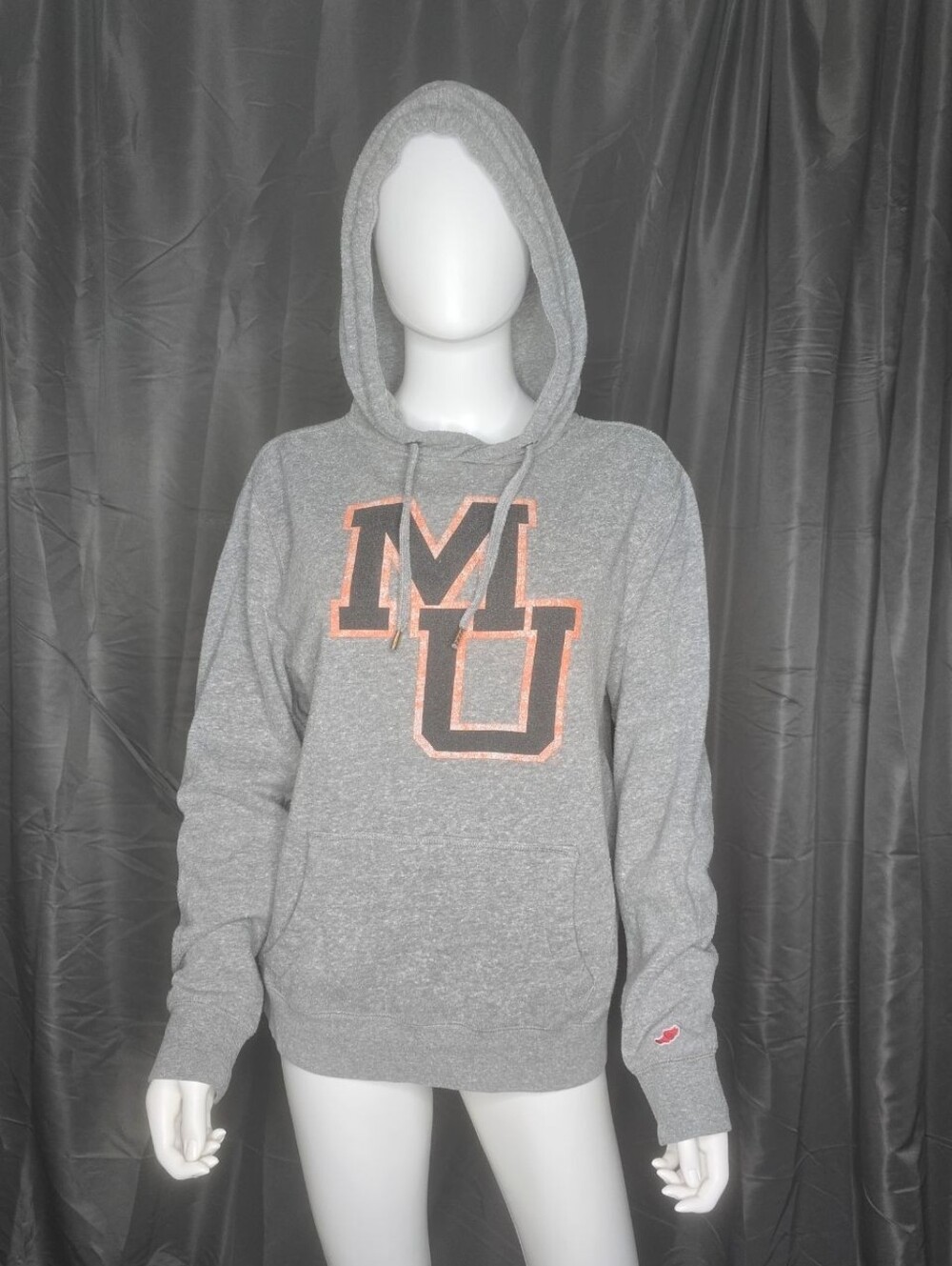 Mercer University  Gray Hooded Sweater with Orange Accent